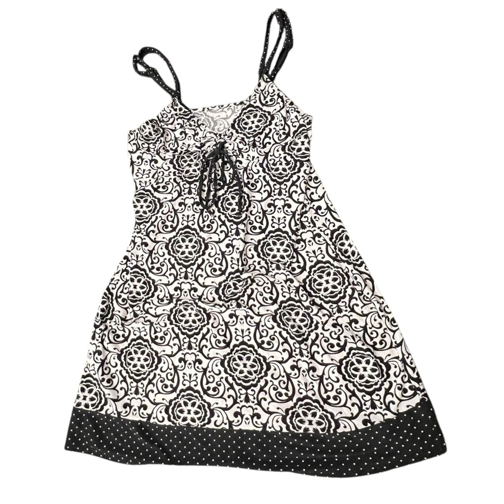 Gilligan & O' Malley Black White Nightgown Stretch Comfy Casual Loungewear Small